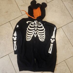 Disney MINNIE MOUSE Ladies Skeleton Costume Hoodie Dress- Black and White